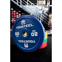 Диск 20кг YouSteel EVO Bumper Plate синий