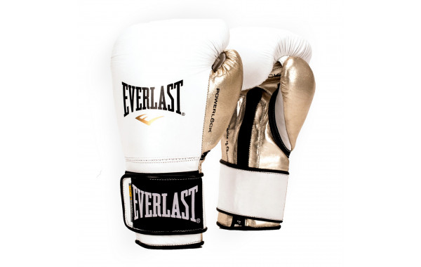 Перчатки тренировочные Everlast Powerlock 14oz P00000609 белый\золотой 600_380