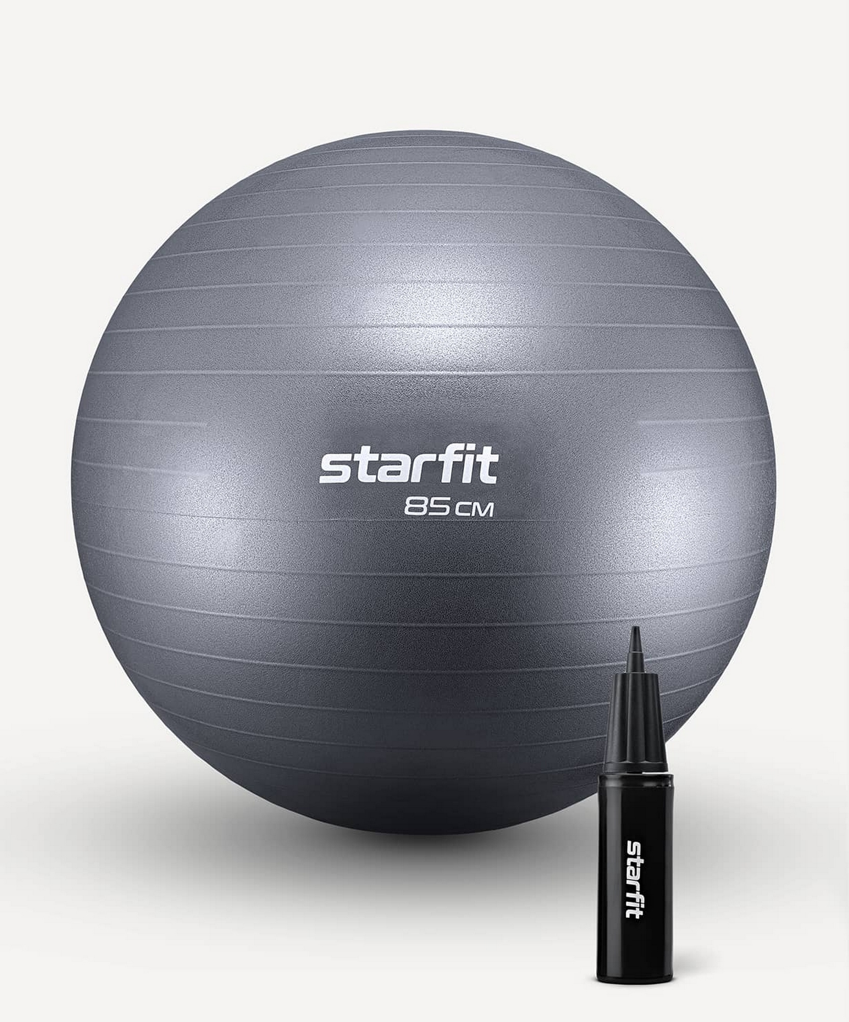 Фитбол d85см Star Fit антивзрыв, 1500 гр, с ручным насосом GB-111 сизый 1663_2000