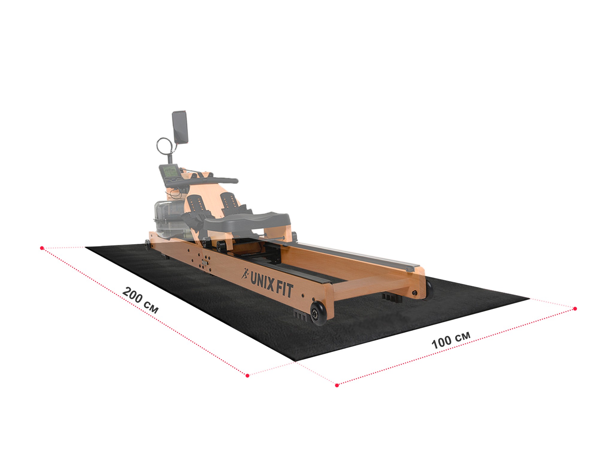 Коврик для кардиотренажеров 200x100x0,6 см UnixFit No logo MAT100200PNL 2000_1500