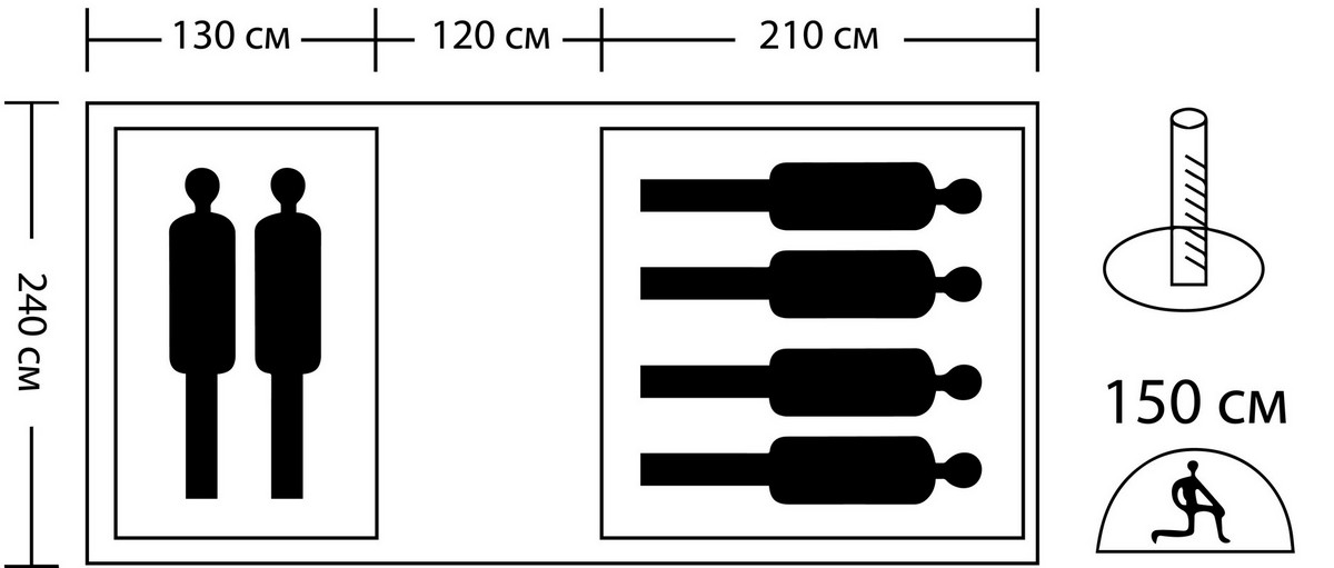 Палатка шестиместная Greenwood Den 6 серый 1200_511