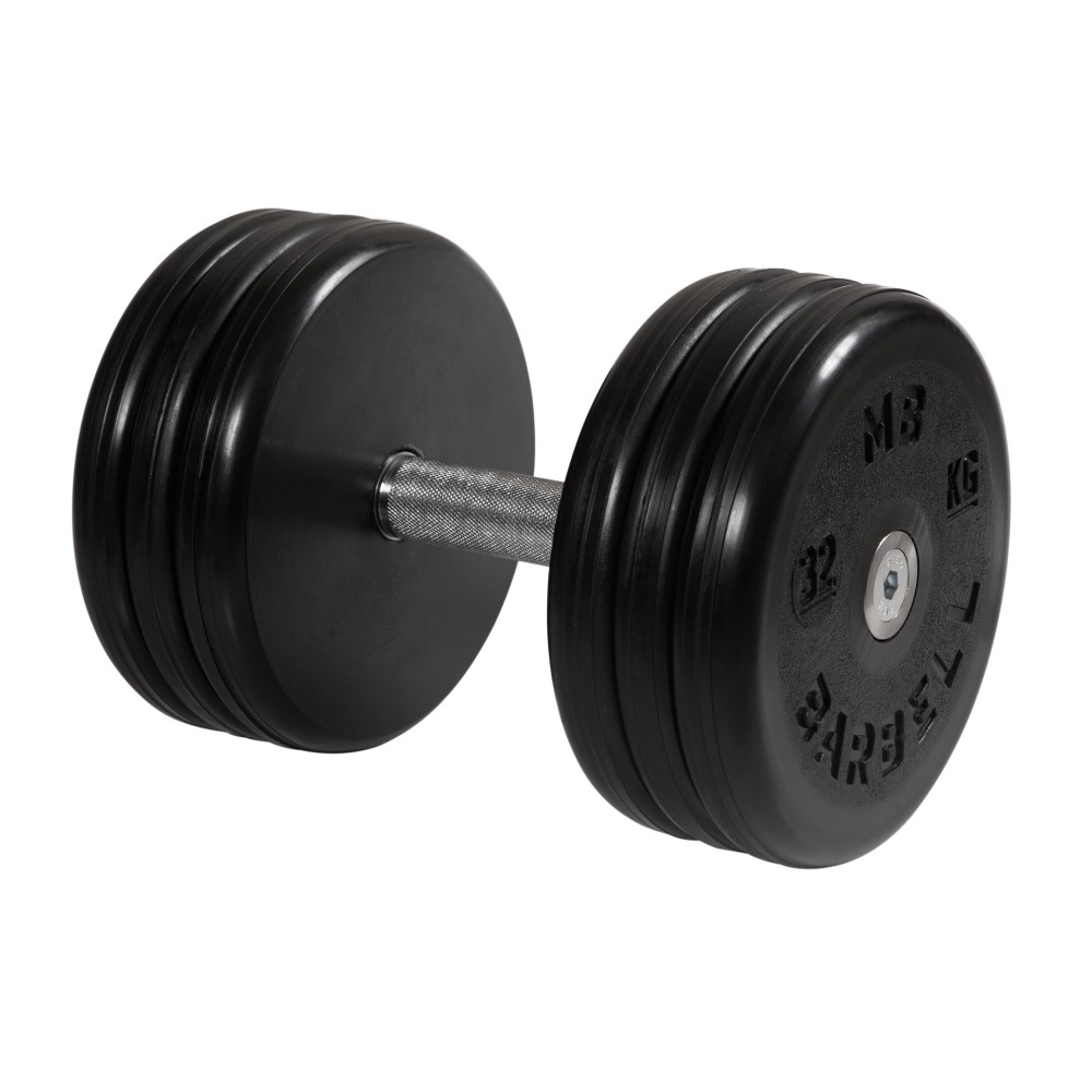 Гантель классик с вращающейся ручкой хром 32 кг MB Barbell MB-FdbEM-B32 1000_1000