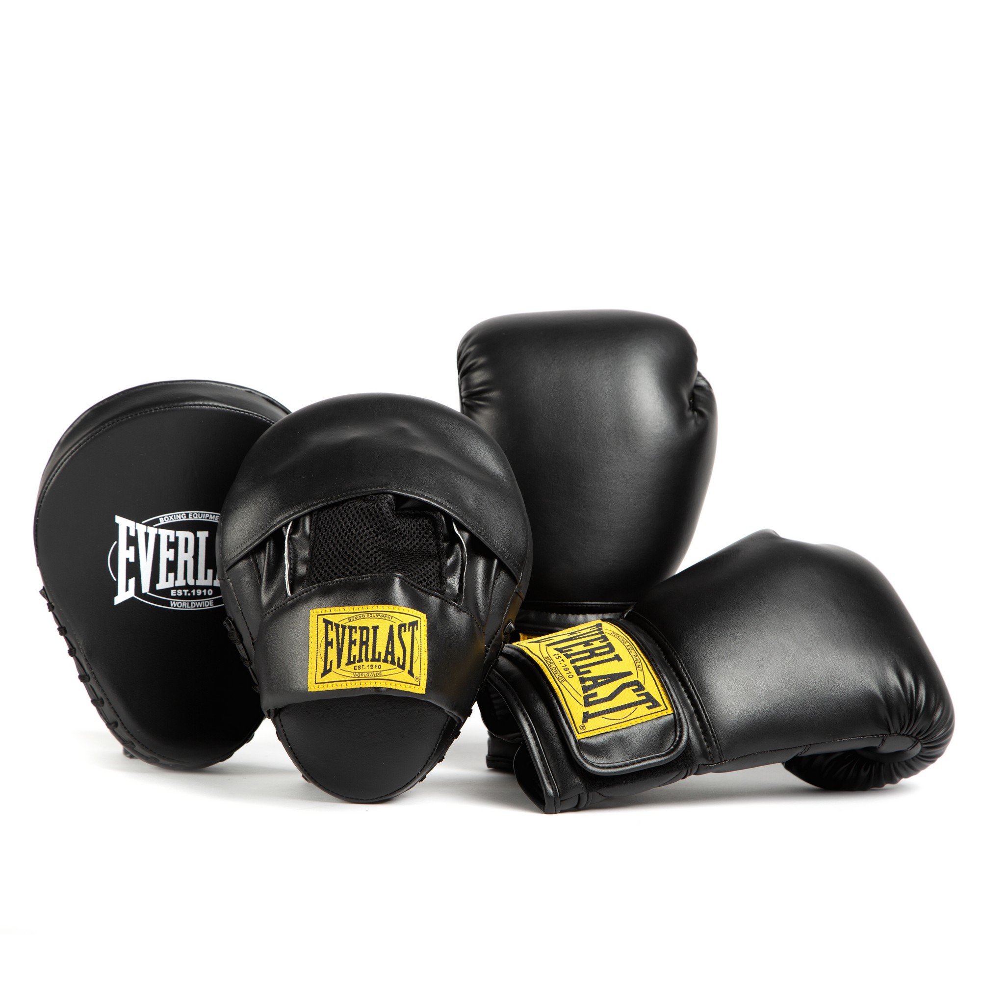 Набор (перчатки+лапы) Everlast 1910 PU P00003403 черный 2000_2000