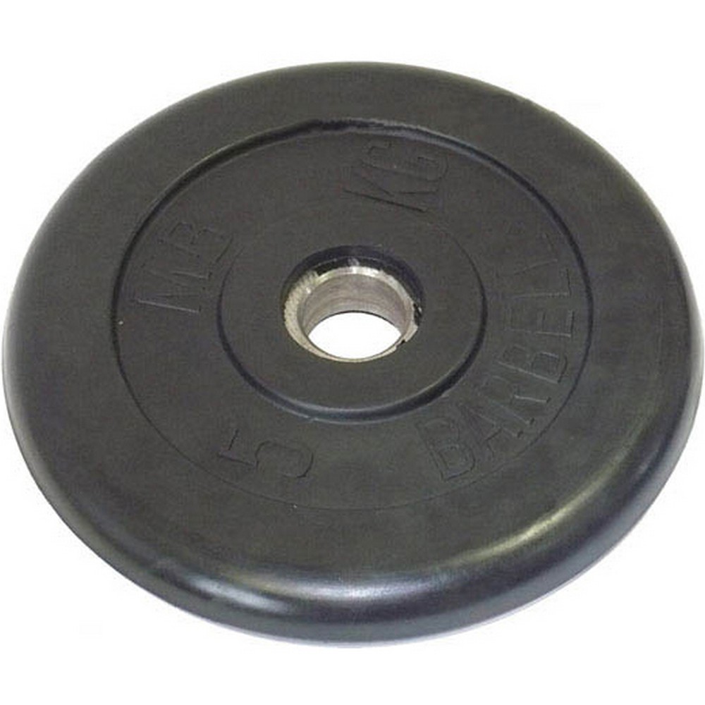 Диск обрезиненный 5 кг MB Barbell MB-PltB26-5 черный 1000_1000