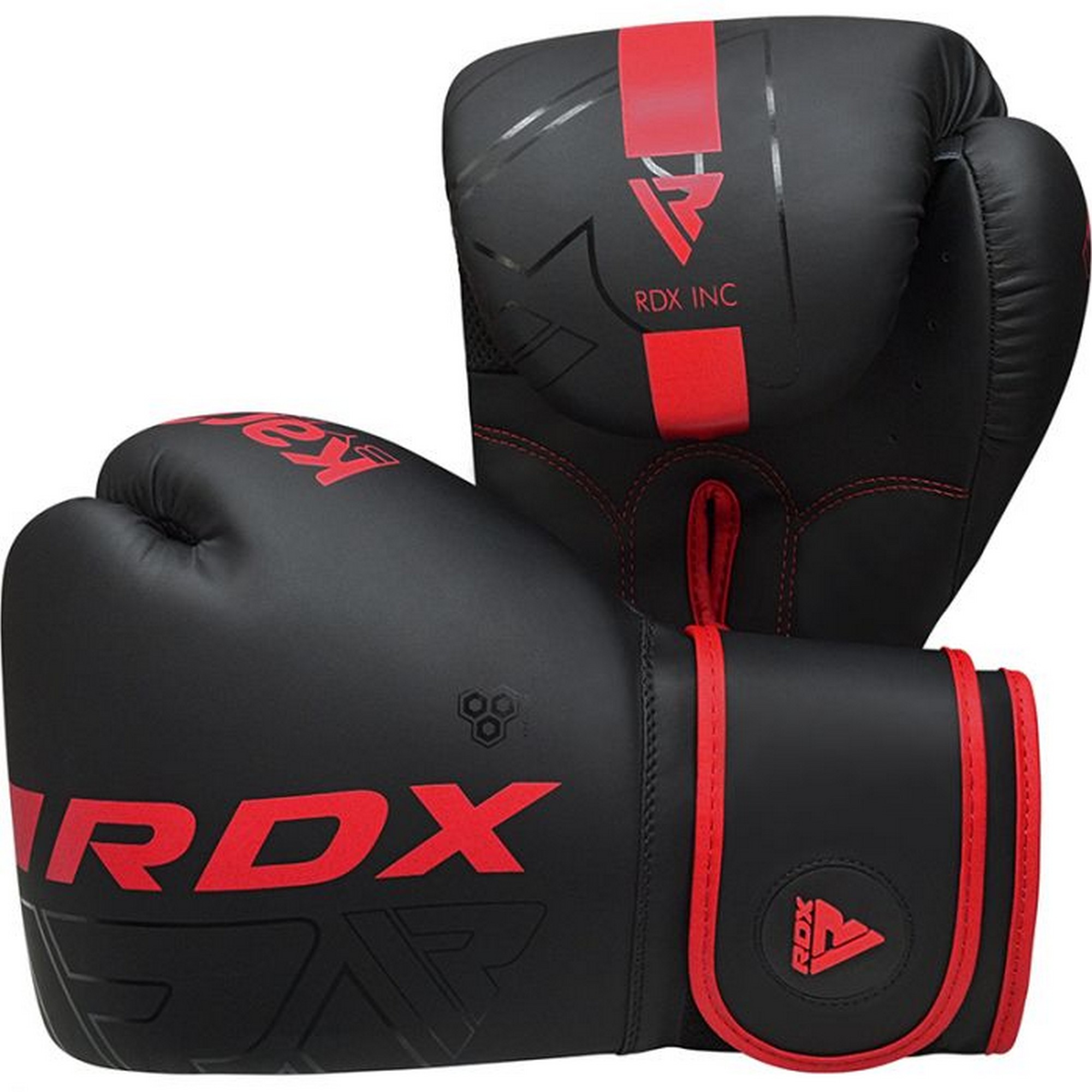 Перчатки тренировочные RDX BGR-F6MR-10OZ черный\красный матовый 2000_2000