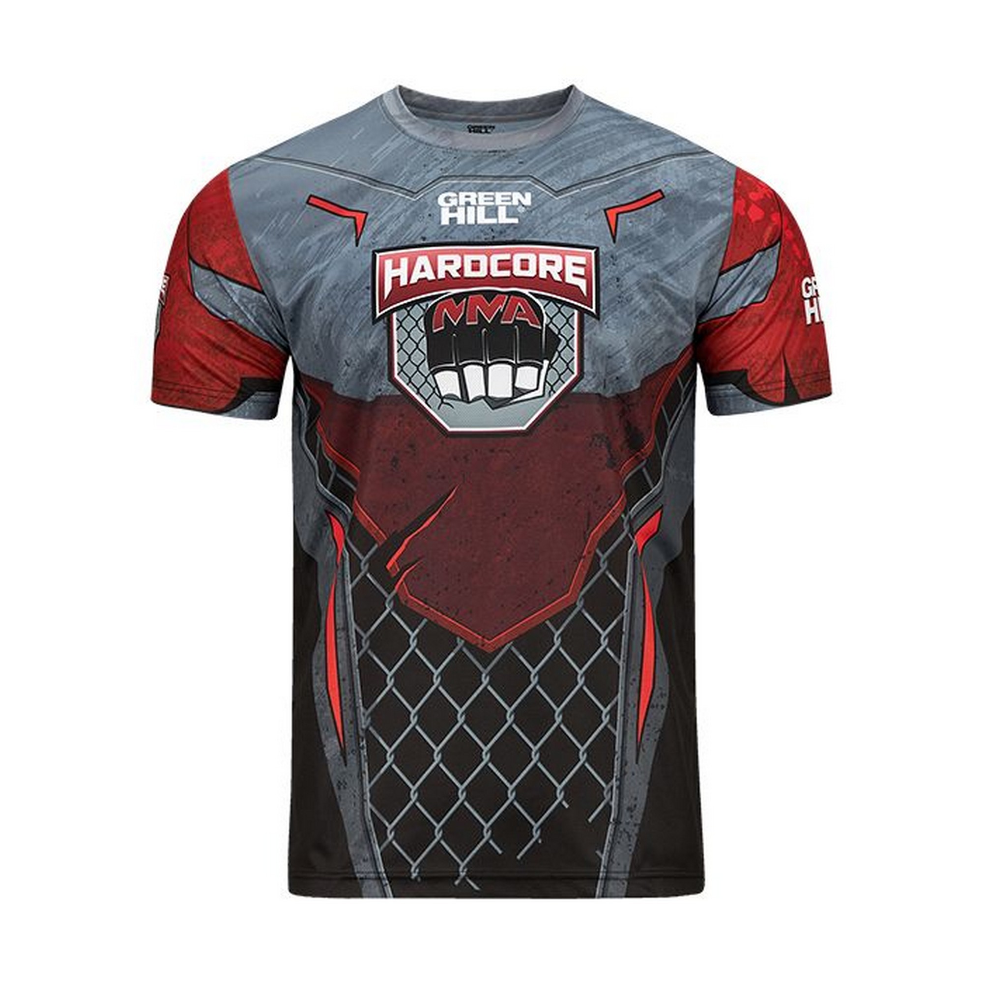 Футболка Green Hill Hardcore MMA TSH-10570 красно-черный 2000_2000