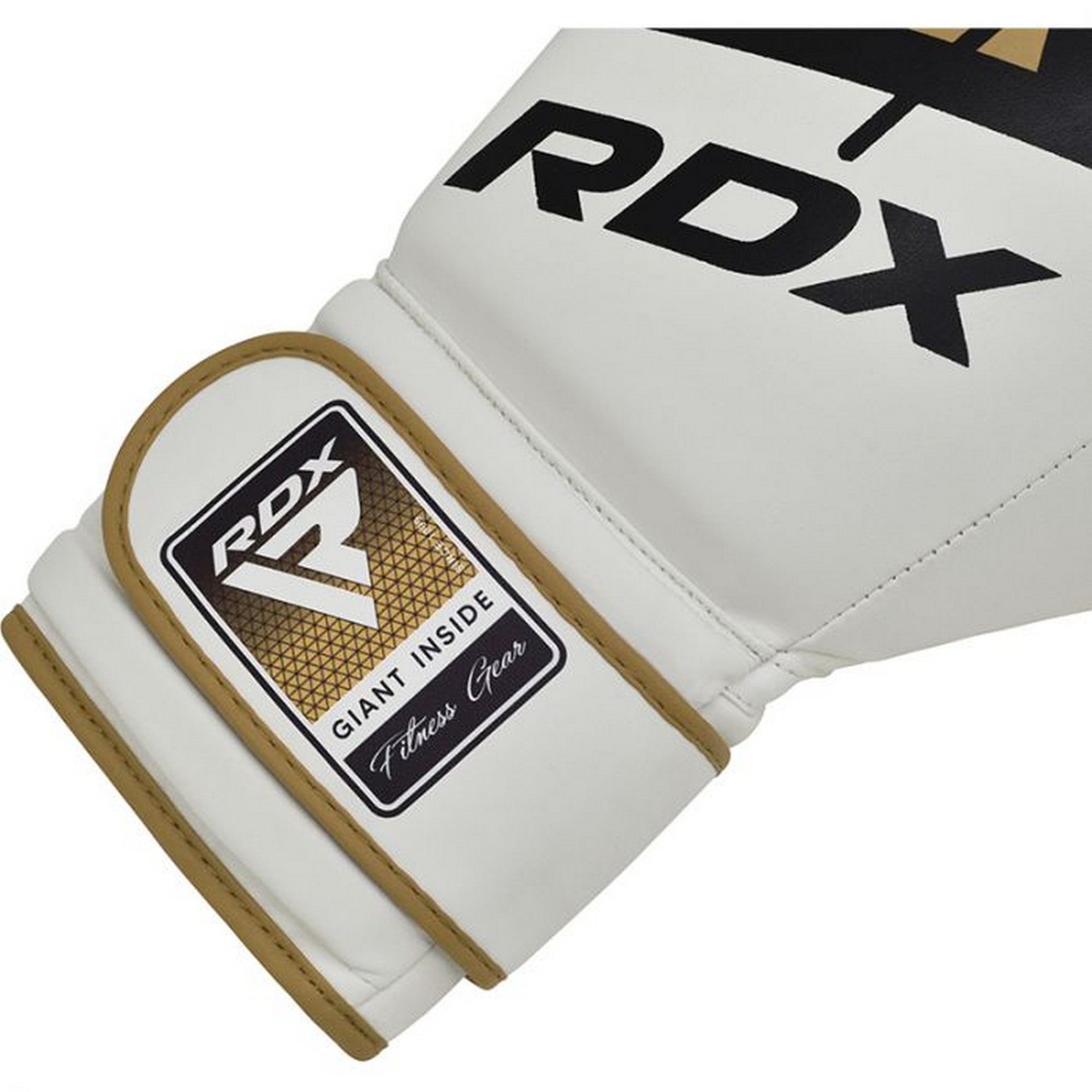 Перчатки тренировочные RDX BGR-F7GL-14oz белый\золотой 2000_2000