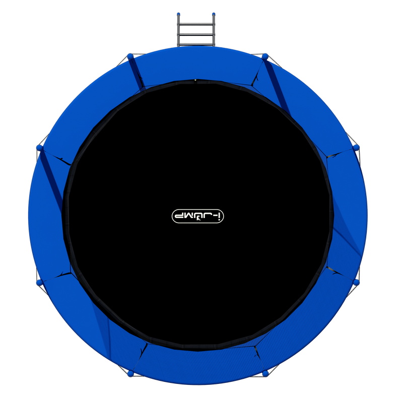 Батут i-Jump Classic 16FT 488 см с нижней сетью и лестницей синий 800_800