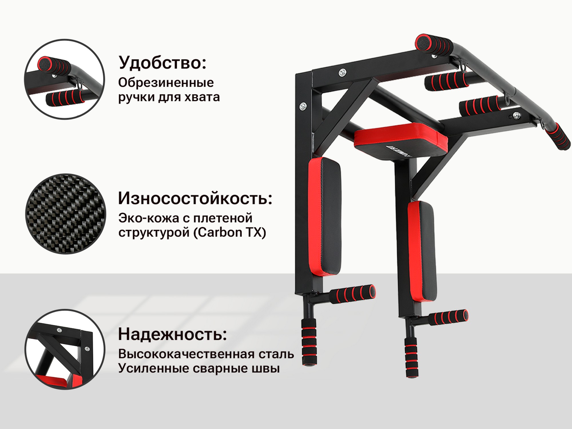 Турник настенный 3 в 1 UnixFit PULL UP 200 BSPU200 2000_1500