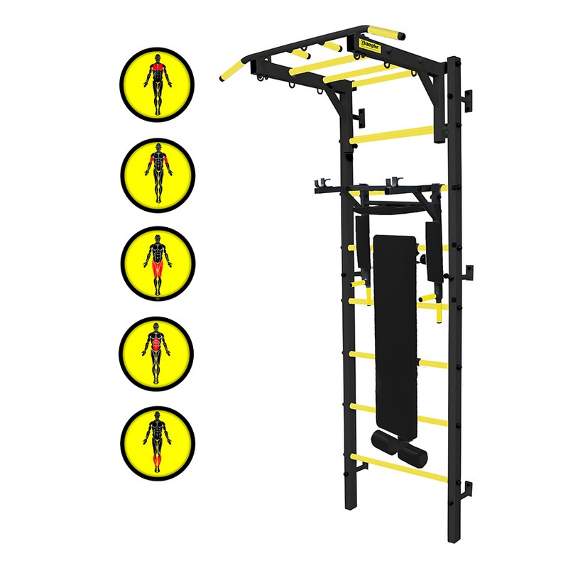 Профессиональная шведская стенка Kampfer Tornado Professional черный\желтый 800_800